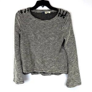Roxy Women’s Knit Grey Black Long Sleeve Sweatshirt Size Extra Small